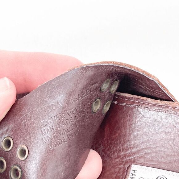 Arnold Churgin Womens Studded Leather Slide Wedge Sandals Brown Size 7.5 - Picture 7 of 7